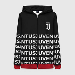 Толстовка на молнии женская Juventus pattern fc club steel, цвет: 3D-красный