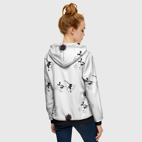 Женская толстовка на молнии Вырываются из футболки / 3D-Черный – фото 4