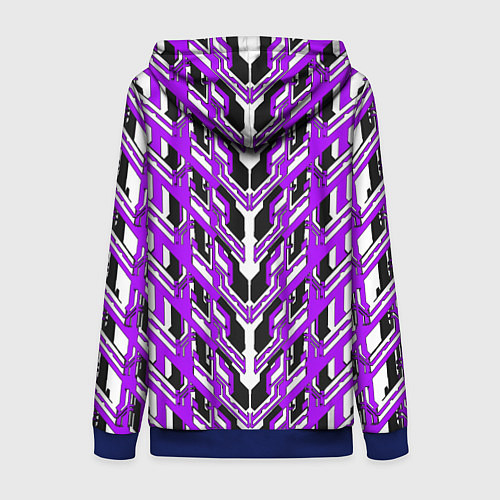 Женская толстовка на молнии Фиолетовая техно броня / 3D-Синий – фото 2