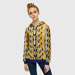 Толстовка на молнии женская Жёлтая техно броня, цвет: 3D-синий — фото 2