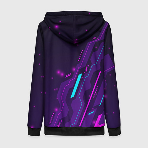 Женская толстовка на молнии League of Legends neon gaming / 3D-Черный – фото 2