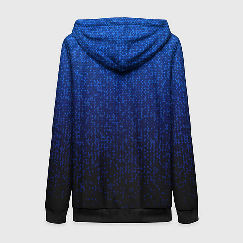 Женская толстовка на молнии Градиент мелкая мозаика сине-чёрный / 3D-Черный – фото 2