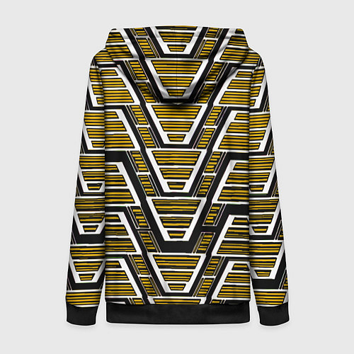 Женская толстовка на молнии Техно броня жёлтая / 3D-Черный – фото 2
