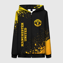 Женская толстовка на молнии Manchester United - gold gradient вертикально