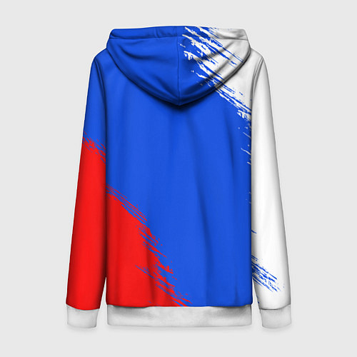 Женская толстовка на молнии Триколор и герб России / 3D-Белый – фото 2
