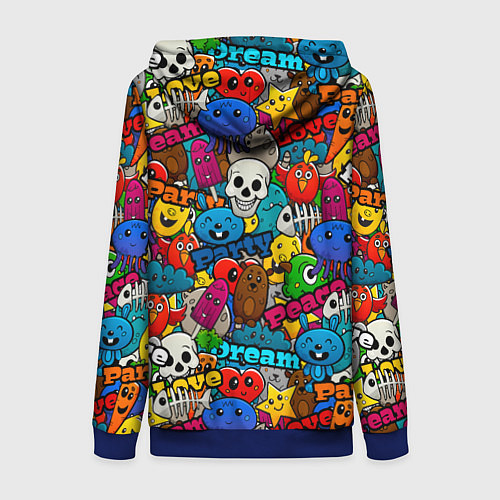 Женская толстовка на молнии Dream love party / 3D-Синий – фото 2