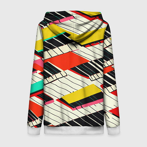 Женская толстовка на молнии Пианинка / 3D-Белый – фото 2