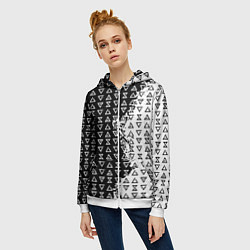 Толстовка на молнии женская Ведьмак 3 магические знаки, цвет: 3D-белый — фото 2