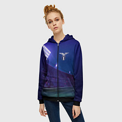Толстовка на молнии женская Lazio ночное поле, цвет: 3D-черный — фото 2