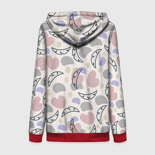 Женская толстовка на молнии Пятна и листья / 3D-Красный – фото 2