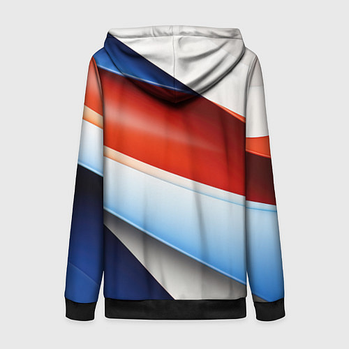 Женская толстовка на молнии Абстрактный минимализм плавные волнистые линии / 3D-Черный – фото 2