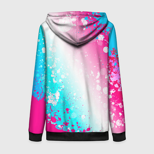 Женская толстовка на молнии Club Brugge neon gradient style вертикально / 3D-Черный – фото 2