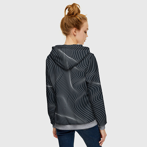 Женская толстовка на молнии Черная аннигиляция / 3D-Меланж – фото 4