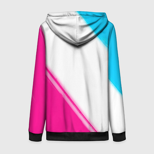 Женская толстовка на молнии Juventus neon gradient style вертикально / 3D-Черный – фото 2