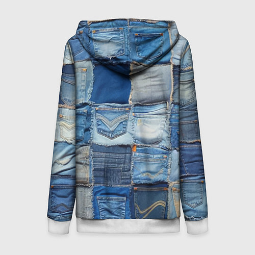 Женская толстовка на молнии Patchwork - New York yankees baseball team / 3D-Белый – фото 2