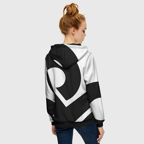 Женская толстовка на молнии Cloud9 - black and white / 3D-Черный – фото 4