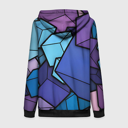 Женская толстовка на молнии Куб / 3D-Черный – фото 2