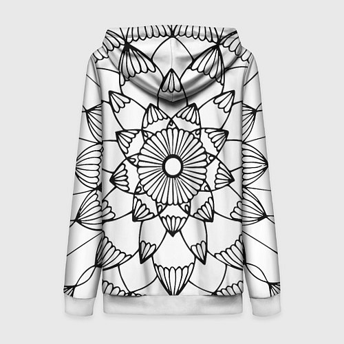 Женская толстовка на молнии Мандала узор ракушка / 3D-Белый – фото 2