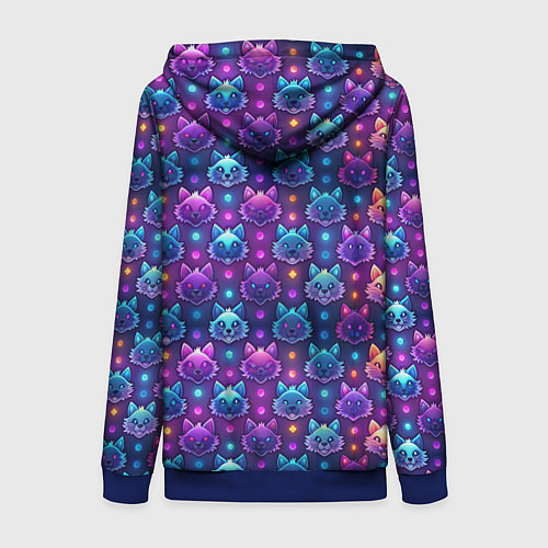 Женская толстовка на молнии Фурри мордочки лисица / 3D-Синий – фото 2