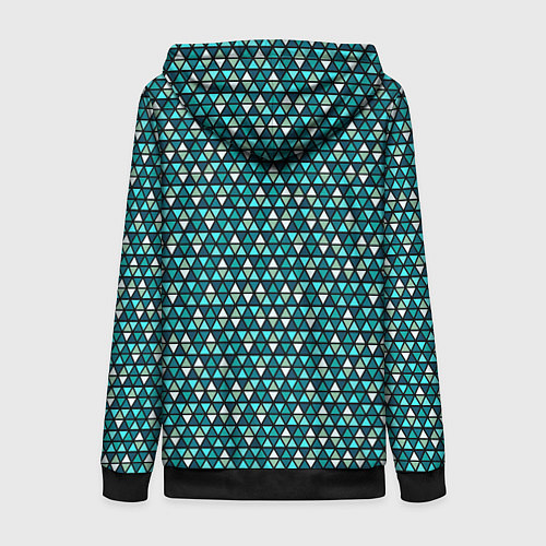Женская толстовка на молнии Бирюзовый геометрия / 3D-Черный – фото 2