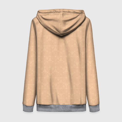 Женская толстовка на молнии Жёлто-бежевый однотонный треугольники / 3D-Меланж – фото 2