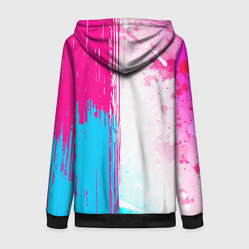 Женская толстовка на молнии Chelsea neon gradient style по-вертикали / 3D-Черный – фото 2