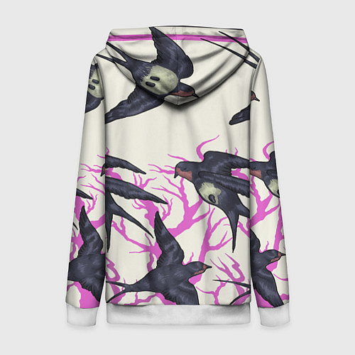 Женская толстовка на молнии Migratory birds / 3D-Белый – фото 2