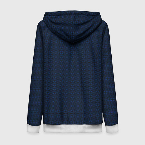 Женская толстовка на молнии Тёмный синий паттерн узоры / 3D-Белый – фото 2