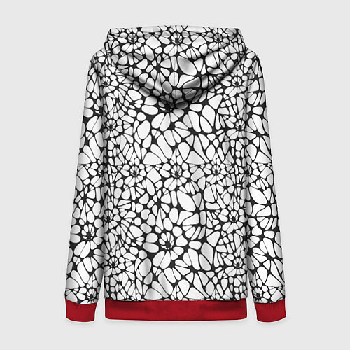 Женская толстовка на молнии Абстрактный узор из звезд / 3D-Красный – фото 2
