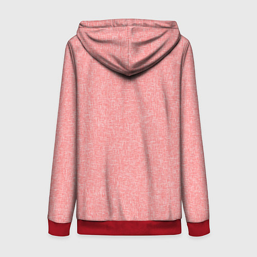 Женская толстовка на молнии Текстурный бледно-красный / 3D-Красный – фото 2