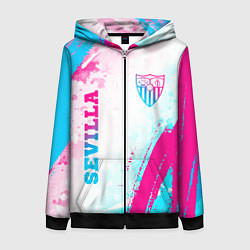 Женская толстовка на молнии Sevilla neon gradient style вертикально