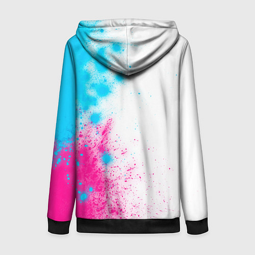 Женская толстовка на молнии Monaco neon gradient style по-вертикали / 3D-Черный – фото 2