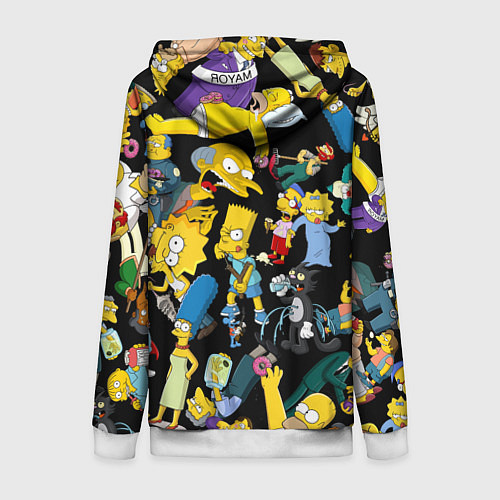 Женская толстовка на молнии Персонажи Симпсонов / 3D-Белый – фото 2