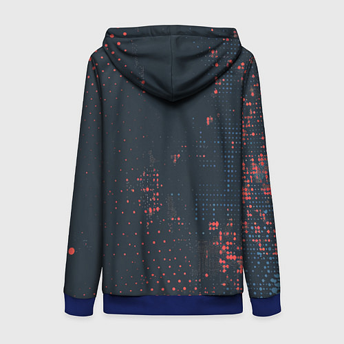 Женская толстовка на молнии Брызги краски на стену / 3D-Синий – фото 2