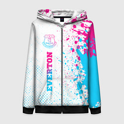 Толстовка на молнии женская Everton neon gradient style по-вертикали, цвет: 3D-черный