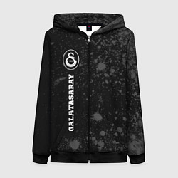 Женская толстовка на молнии Galatasaray sport на темном фоне по-вертикали