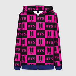 Женская толстовка на молнии BTS pattern pink logo