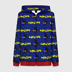 Толстовка на молнии женская Ninja fortnite games, цвет: 3D-красный