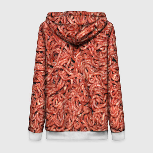 Женская толстовка на молнии Мясной фарш текстура / 3D-Белый – фото 2