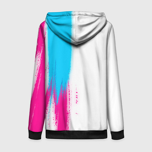 Женская толстовка на молнии Manchester City neon gradient style по-вертикали / 3D-Черный – фото 2