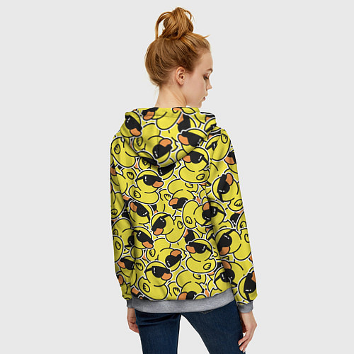 Женская толстовка на молнии Уточки в очках / 3D-Меланж – фото 4