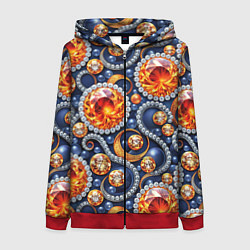 Женская толстовка на молнии Ювелирные украшение с золотом и бриллиантом паттер