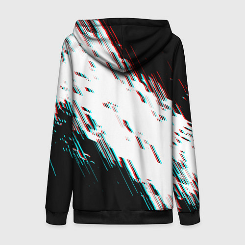 Женская толстовка на молнии Glitch effect / 3D-Черный – фото 2