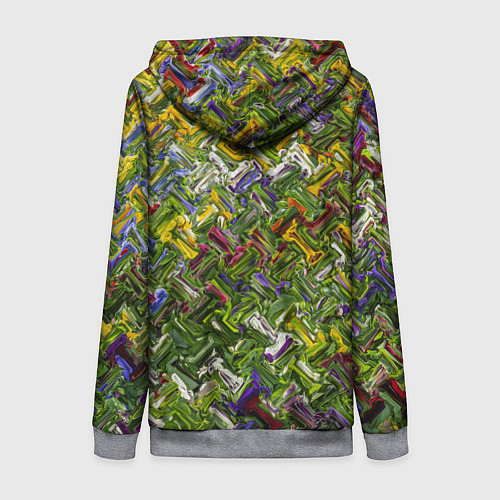 Женская толстовка на молнии Разноцветная абстракция / 3D-Меланж – фото 2