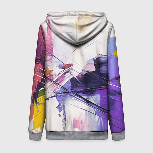 Женская толстовка на молнии Хаотичные мазки краски / 3D-Меланж – фото 2