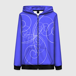 Толстовка на молнии женская Спирали расходящиеся в стороны, цвет: 3D-черный