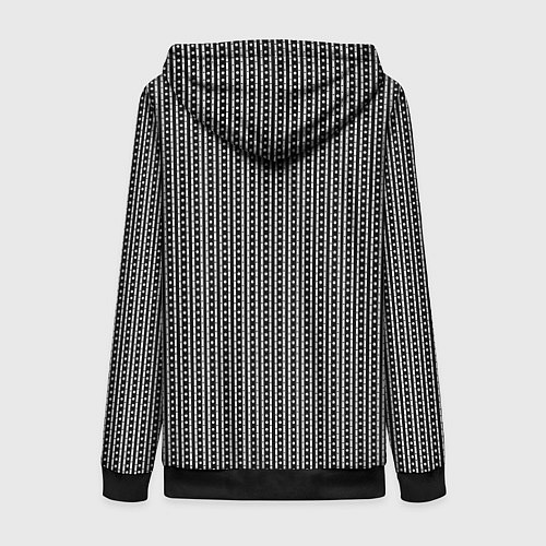 Женская толстовка на молнии Чёрно-белый полосы в горошек / 3D-Черный – фото 2