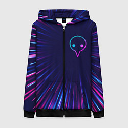 Толстовка на молнии женская Evangelion neon blast lines, цвет: 3D-черный