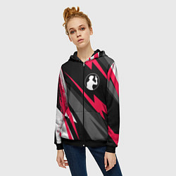 Толстовка на молнии женская Cowboy Bebop electro lines, цвет: 3D-черный — фото 2
