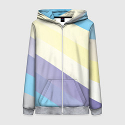 Толстовка на молнии женская Паттерн цветные волны - color waves, цвет: 3D-меланж